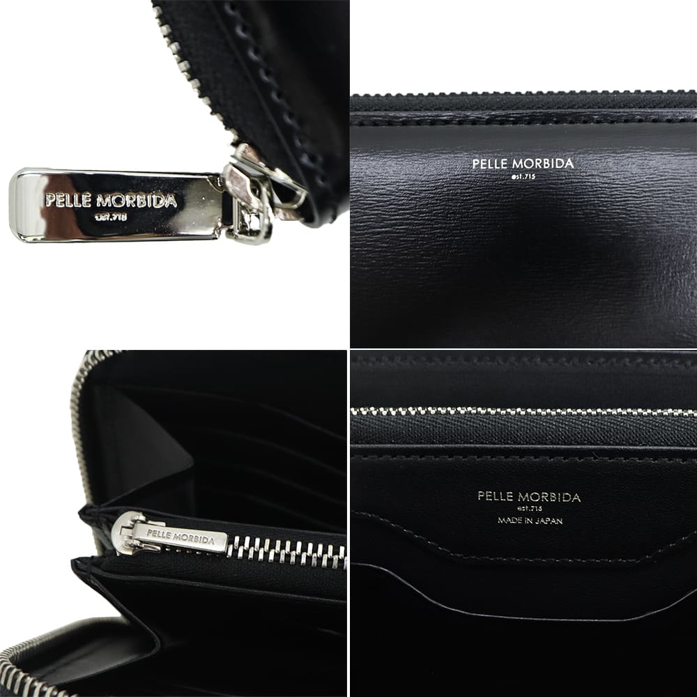 ペッレモルビダ 財布 Victoria社 カーフレザー ラウンドジップ長財布 バルカ PELLE MORBIDA BARCA PMO-BA711 PMO BLACK 秋冬新作