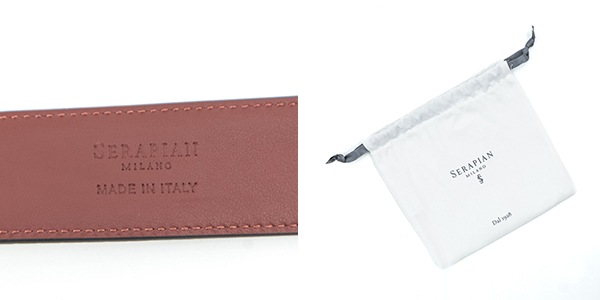 セラピアン ベルト PVC型押し カーフレザー リバーシブルベルト サイズ調節可能 SERAPIAN STEPAN72 REVERSIBLE BELT STEPAN SRP SRSTSMBE722735OBI5 BLACK/CUOIO 