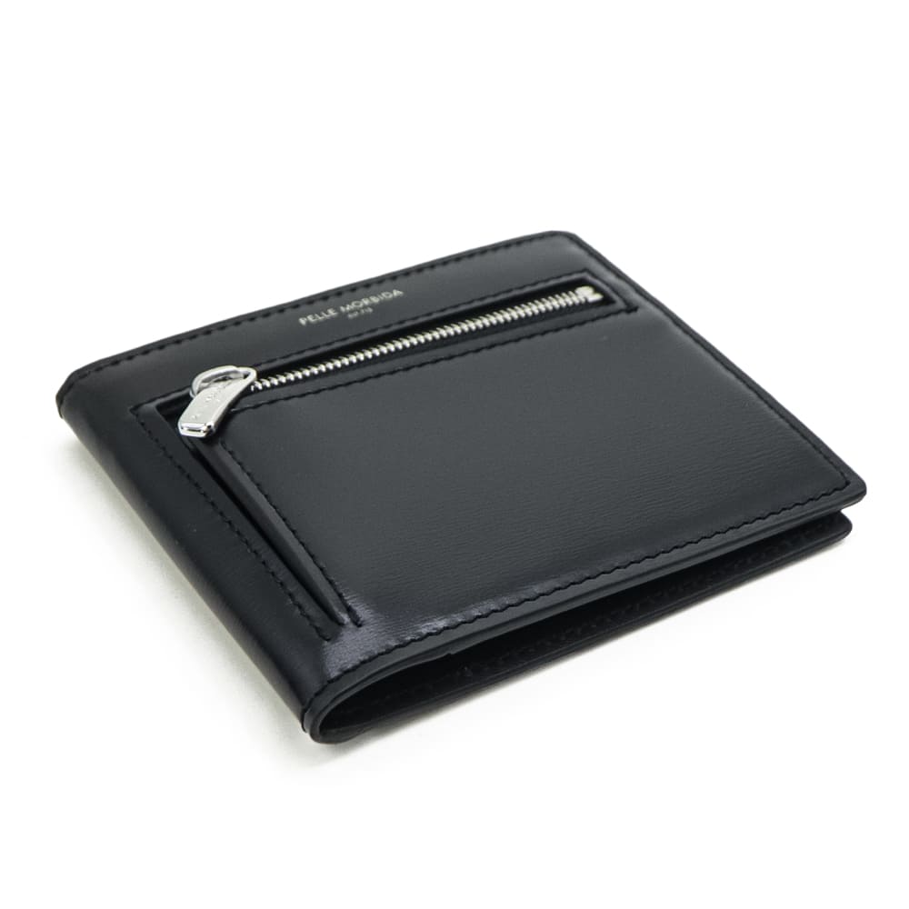 ペッレモルビダ 財布 Victoria社 カーフレザー コンパクト財布 バルカ PELLE MORBIDA BARCA PMO-BA729 PMO BLACK 秋冬新作