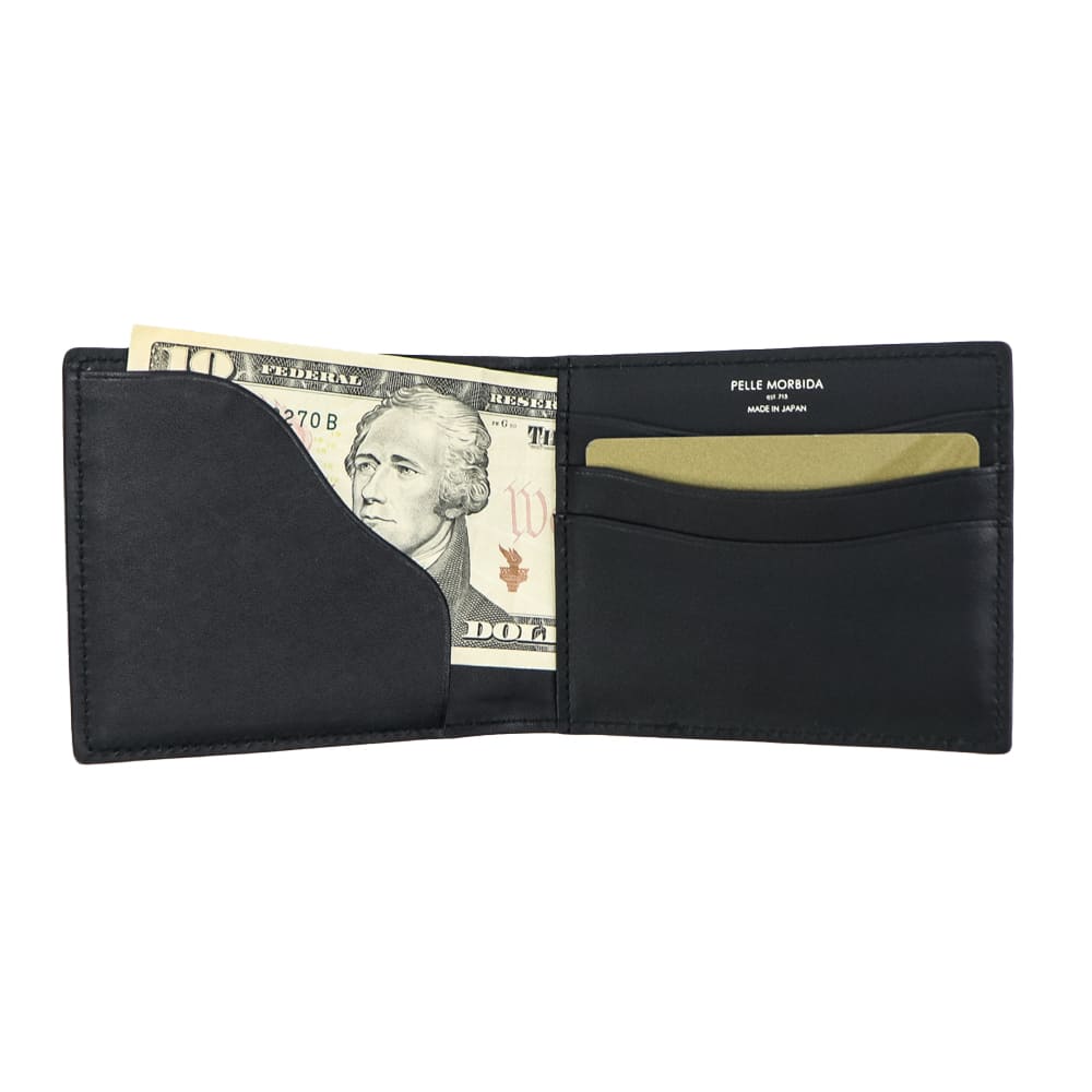 ペッレモルビダ 財布 Victoria社 カーフレザー コンパクト財布 バルカ PELLE MORBIDA BARCA PMO-BA729 PMO BLACK 秋冬新作