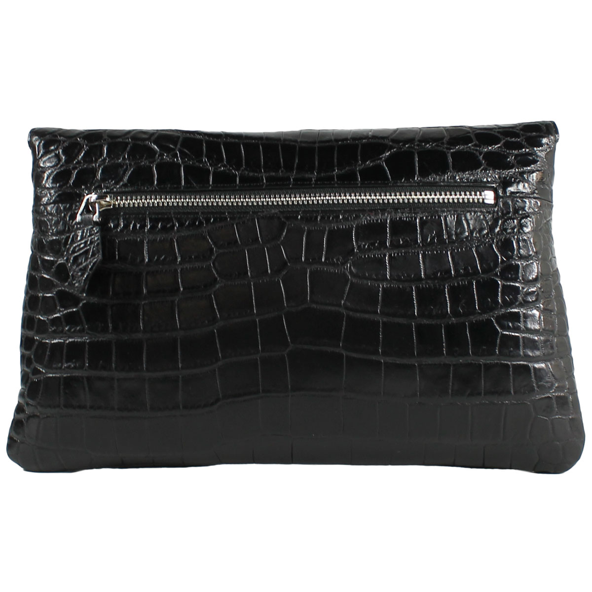 レザック クラッチバッグ シャム クロコダイル レザー クラッチバッグ LE'SAC SIAM COCCO DITA（ブラック×レッド） 