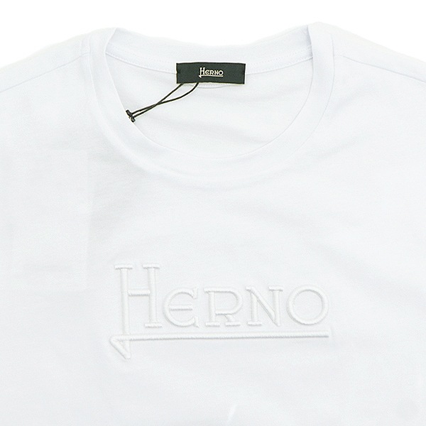 ヘルノ Tシャツ メンズ コットン 刺繍ロゴ クルーネックTシャツ HERNO 