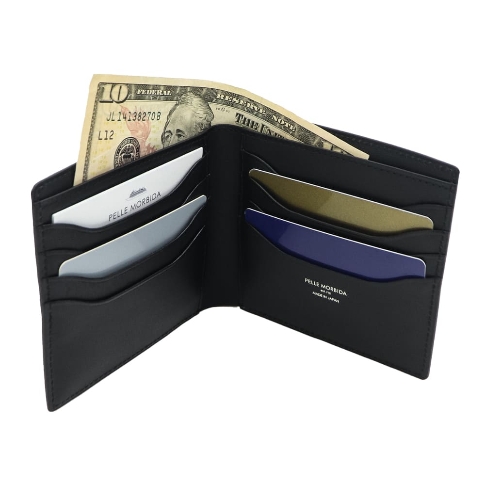ペッレモルビダ 財布 Victoria社 カーフレザー 2つ折り財布 バルカ PELLE MORBIDA BARCA PMO-BA735 PMO BLACK 秋冬新作