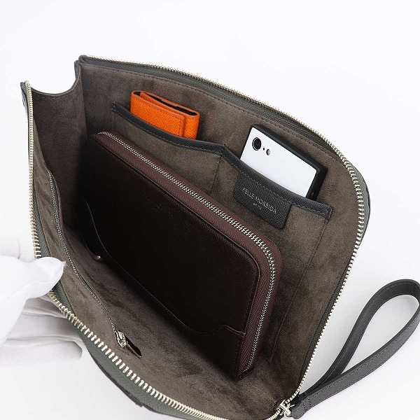 極美品 ペッレモルビダ PELLE MORBIDA クラッチバッグ ブラウン ペッレモルビダ クラッチバッグ 本革[品番：GLNB0004733