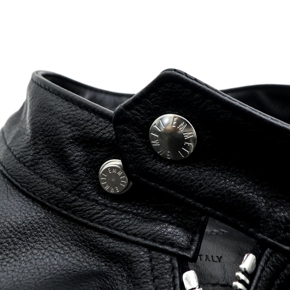 エンメティ ライダース メンズ スペシャルレザー カーフスキン シングルライダースジャケット マッシモ EMMETI MASSIMO EMT SP LEATHER NERO 秋冬新作