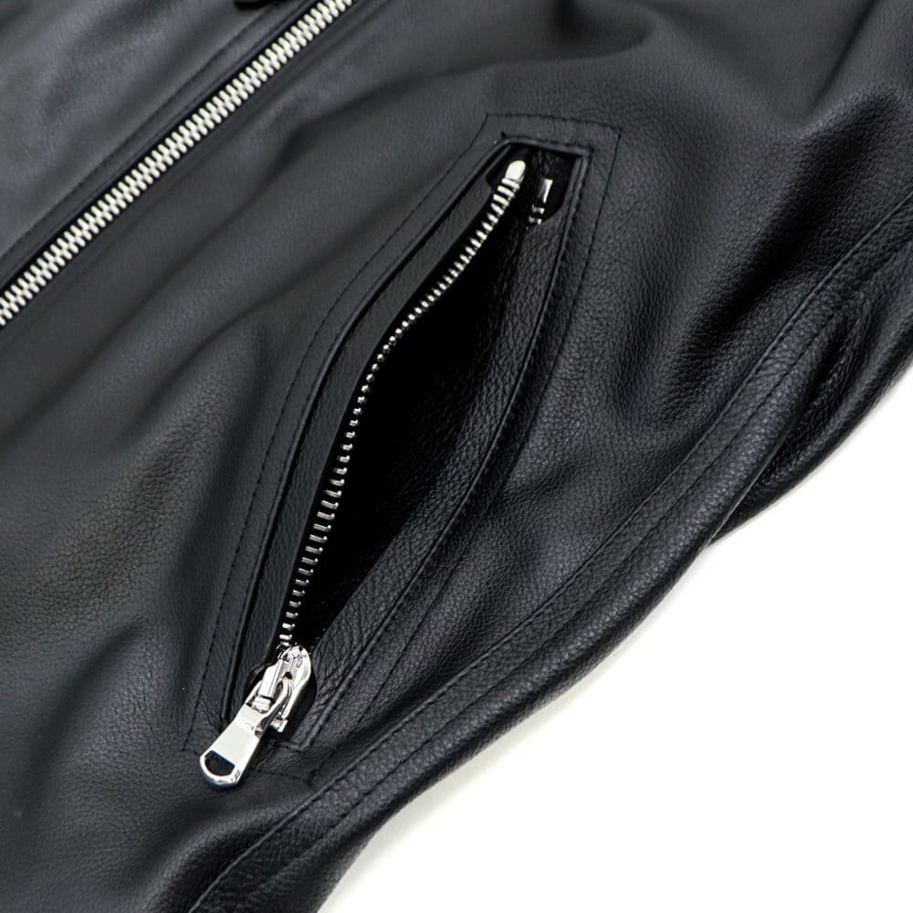 【国内正規品】EMMETT ブラックレザー シングルライダースジャケット エンメティ EMMETI シングルライダースジャケット メンズ レザー