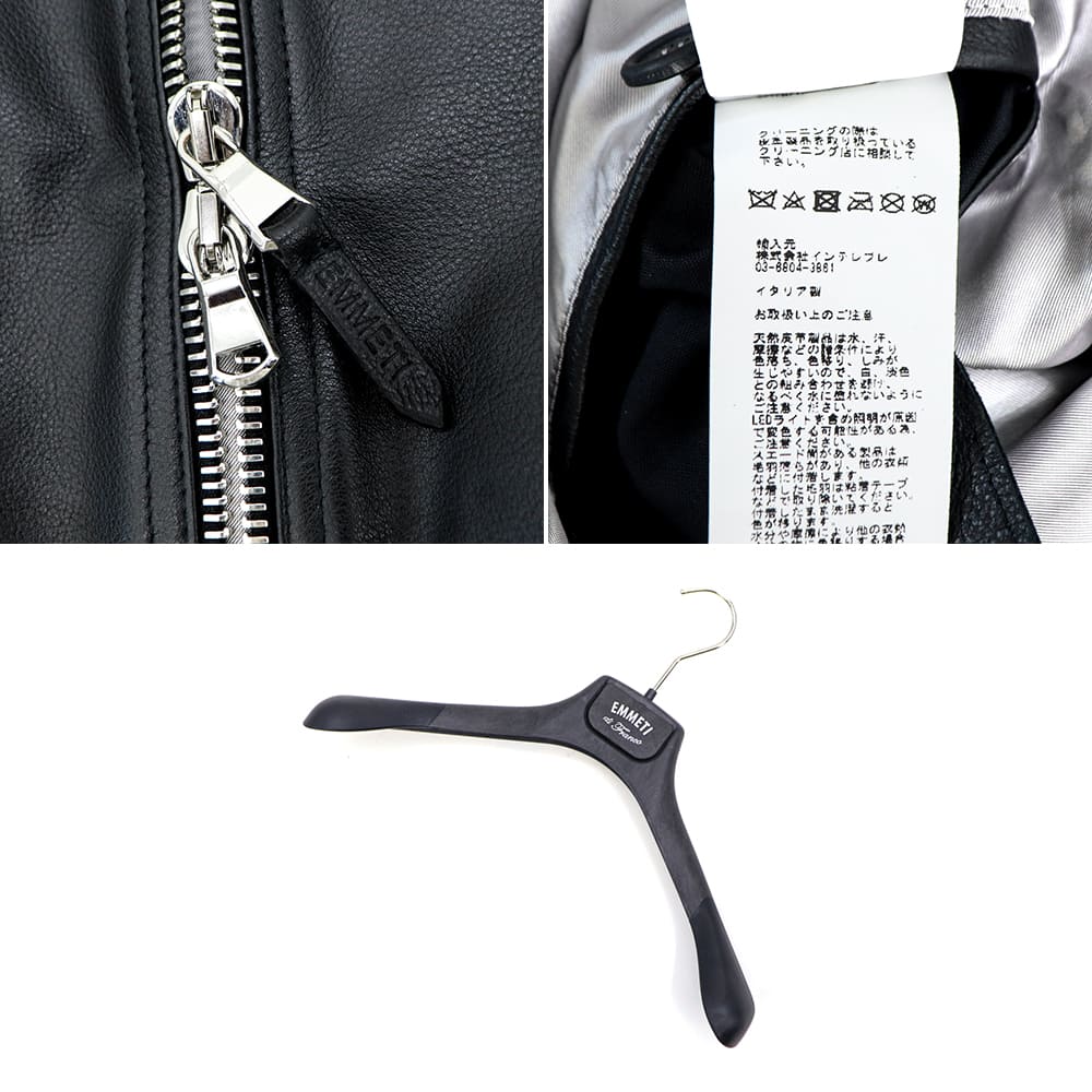 エンメティ ライダース メンズ スペシャルレザー カーフスキン シングルライダースジャケット マッシモ EMMETI MASSIMO EMT SP LEATHER NERO 秋冬新作