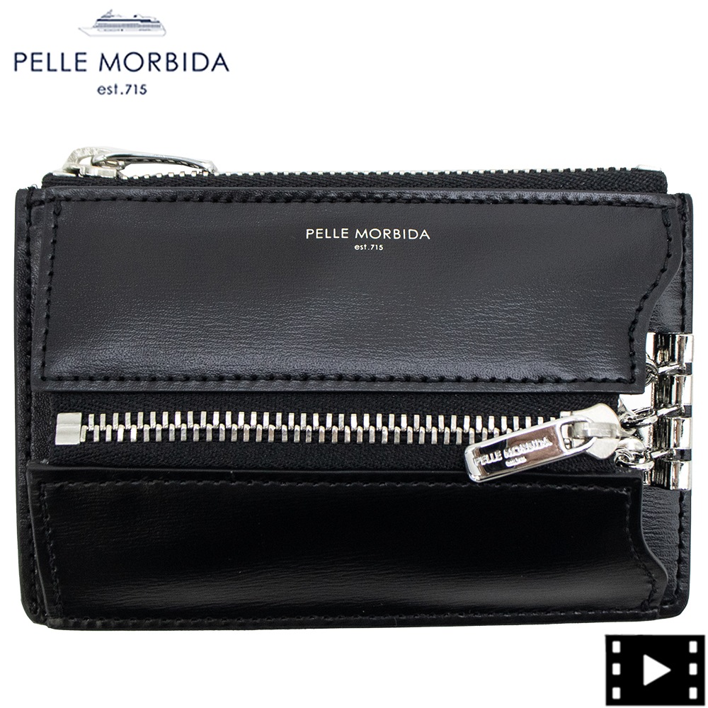 ペッレモルビダ コインケース Victoria社 カーフレザー キーケース一体型コインケース バルカ PELLE MORBIDA BARCA PMO-BA736 PMO BLACK 秋冬新作