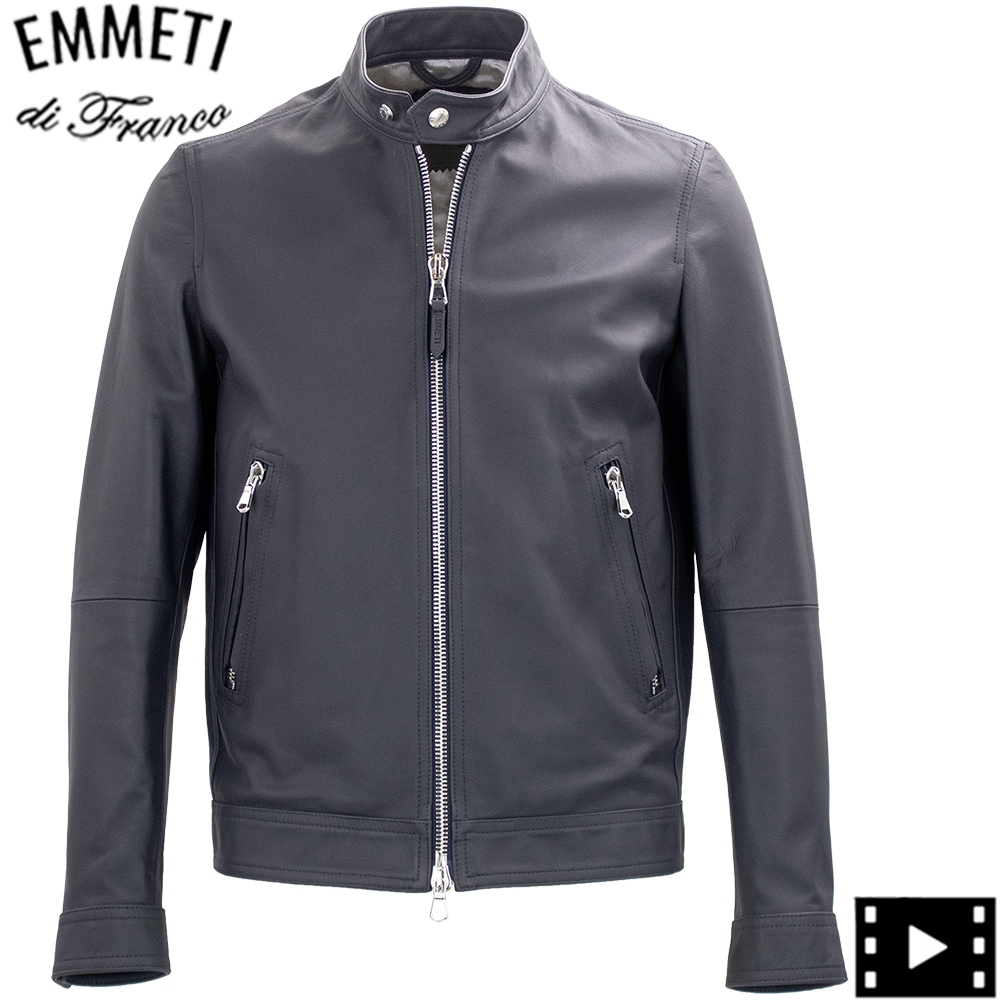 EMMETI エンメティ ライダースジャケット ラムレザー イタリア製 エンメティ ライダース メンズ スペシャルレザー ラムスキン