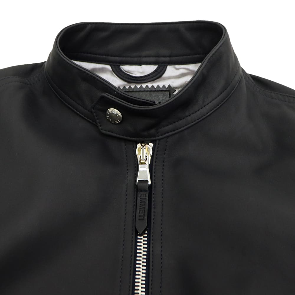 超美品！ XL エンメティ メンズ シングル ライダース ジャケット ラムレザー EMMETI エンメティ ERICK エリック ラムスキン 襟付き シングル