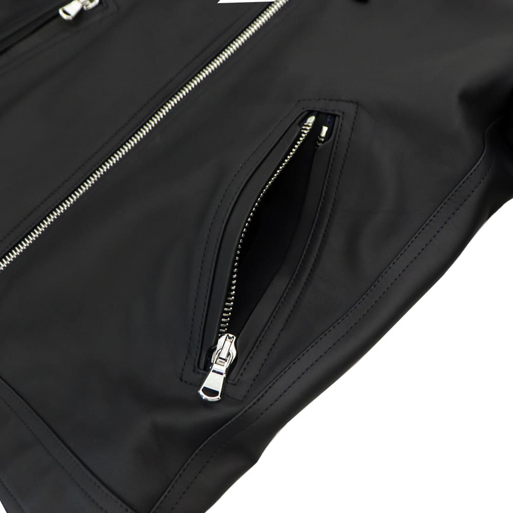 エンメティ ライダース メンズ スペシャルレザー ラムスキン シングルライダースジャケット マッシモ EMMETI MASSIMO EMT SP LEATHER BLU/GREY 秋冬新作