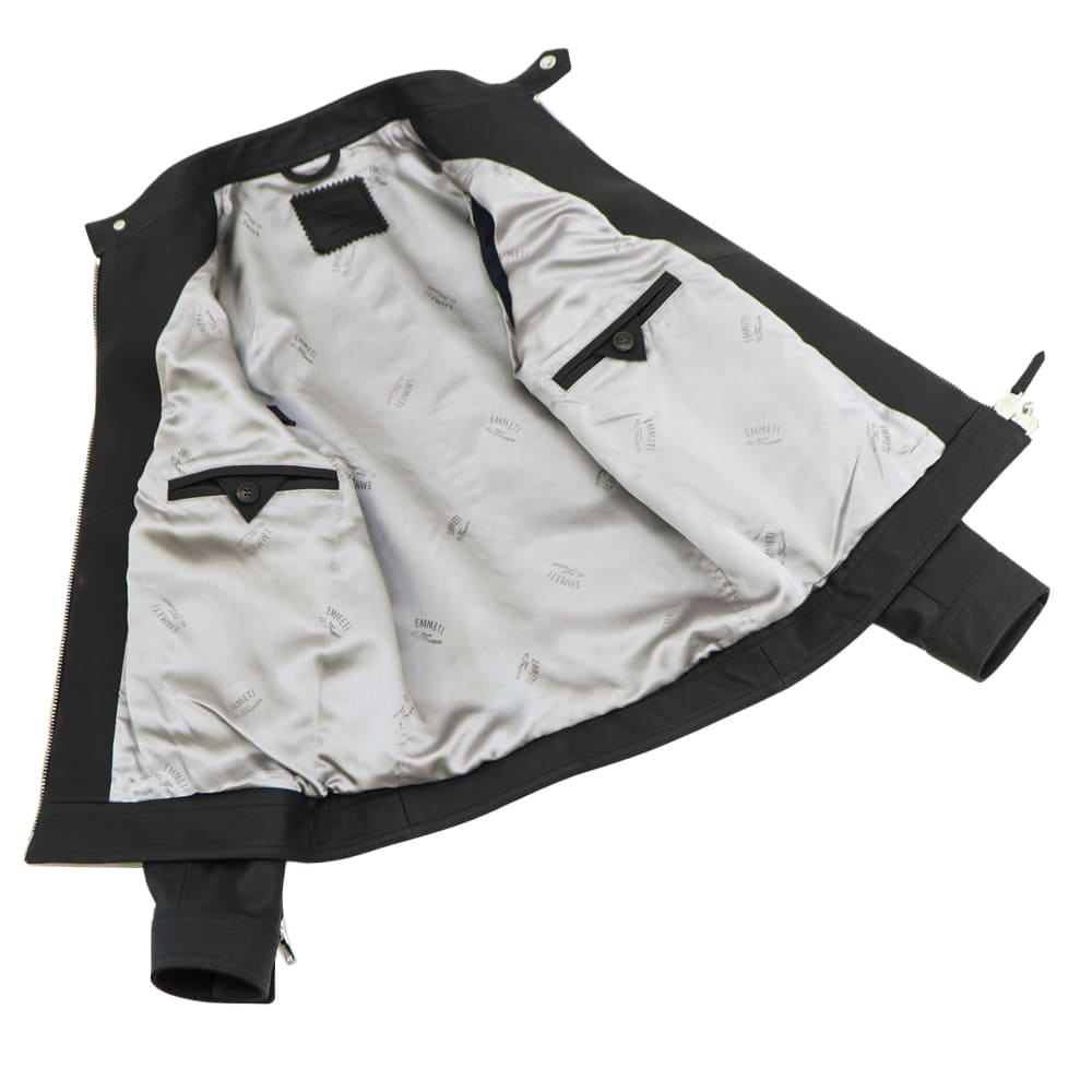 エンメティ ライダース メンズ スペシャルレザー ラムスキン シングルライダースジャケット マッシモ EMMETI MASSIMO EMT SP LEATHER BLU/GREY 秋冬新作