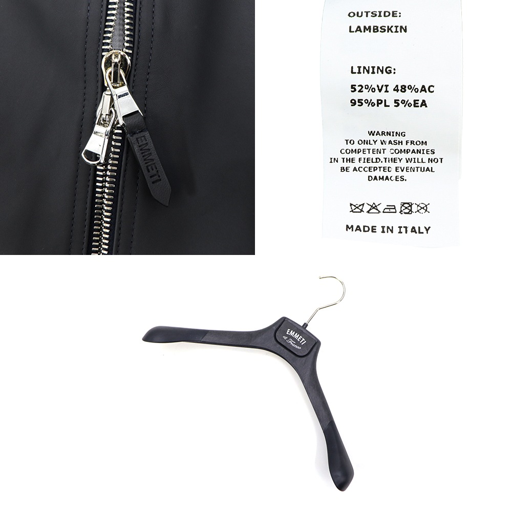 エンメティ ライダース メンズ スペシャルレザー ラムスキン シングルライダースジャケット マッシモ EMMETI MASSIMO EMT SP LEATHER BLU/GREY 秋冬新作