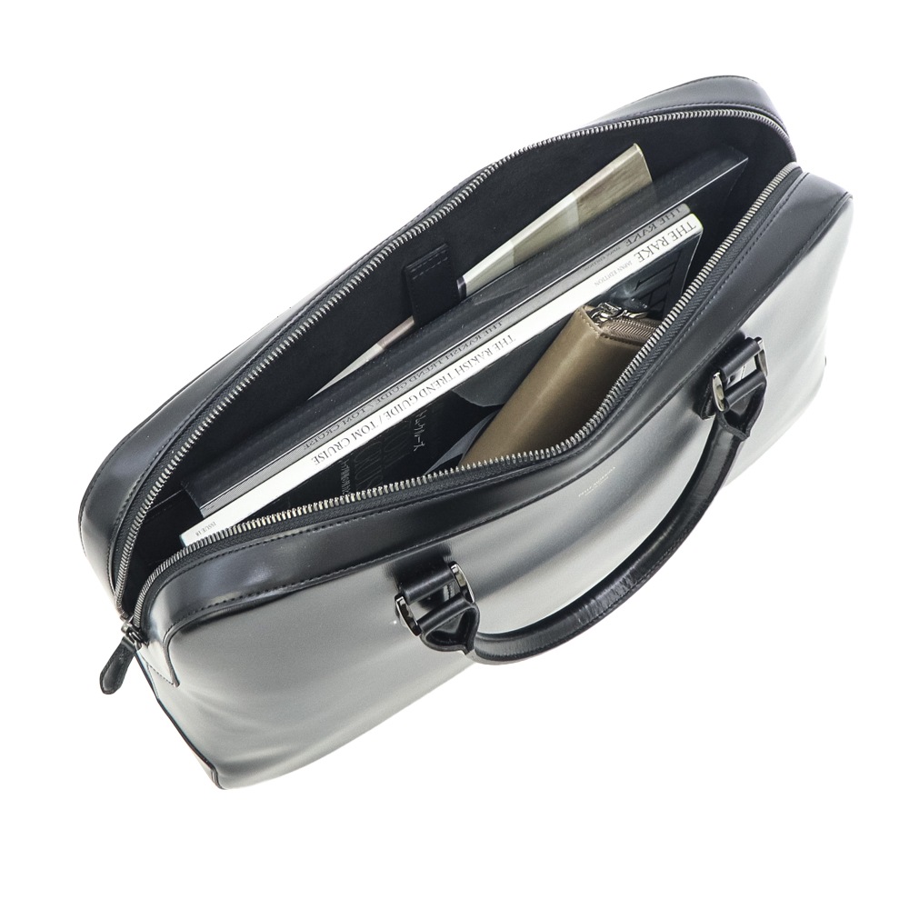 ペッレモルビダ ブリーフケース 牛革 ガラスレザー 1ルームブリーフバッグ キャピターノ PELLE MORBIDA Capitano PMO-CA401 PMO BLACK 秋冬新作
