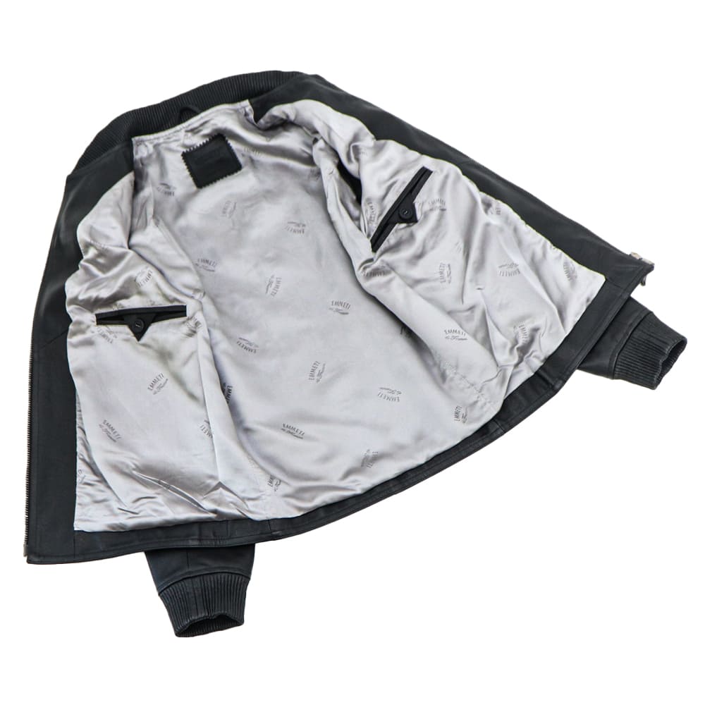 エンメティ ブルゾン メンズ スペシャルレザー カーフスキン MA-1型 レザーブルゾン ダニエル EMMETI DANIELE EMT SP LEATHER NERO 秋冬新作