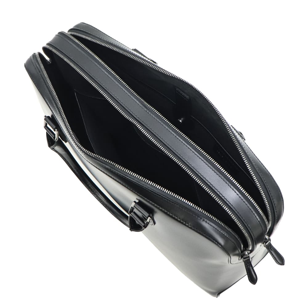 ペッレモルビダ ブリーフケース 牛革 ガラスレザー 2ルームブリーフバッグ キャピターノ PELLE MORBIDA Capitano PMO-CA402 PMO BLACK 秋冬新作