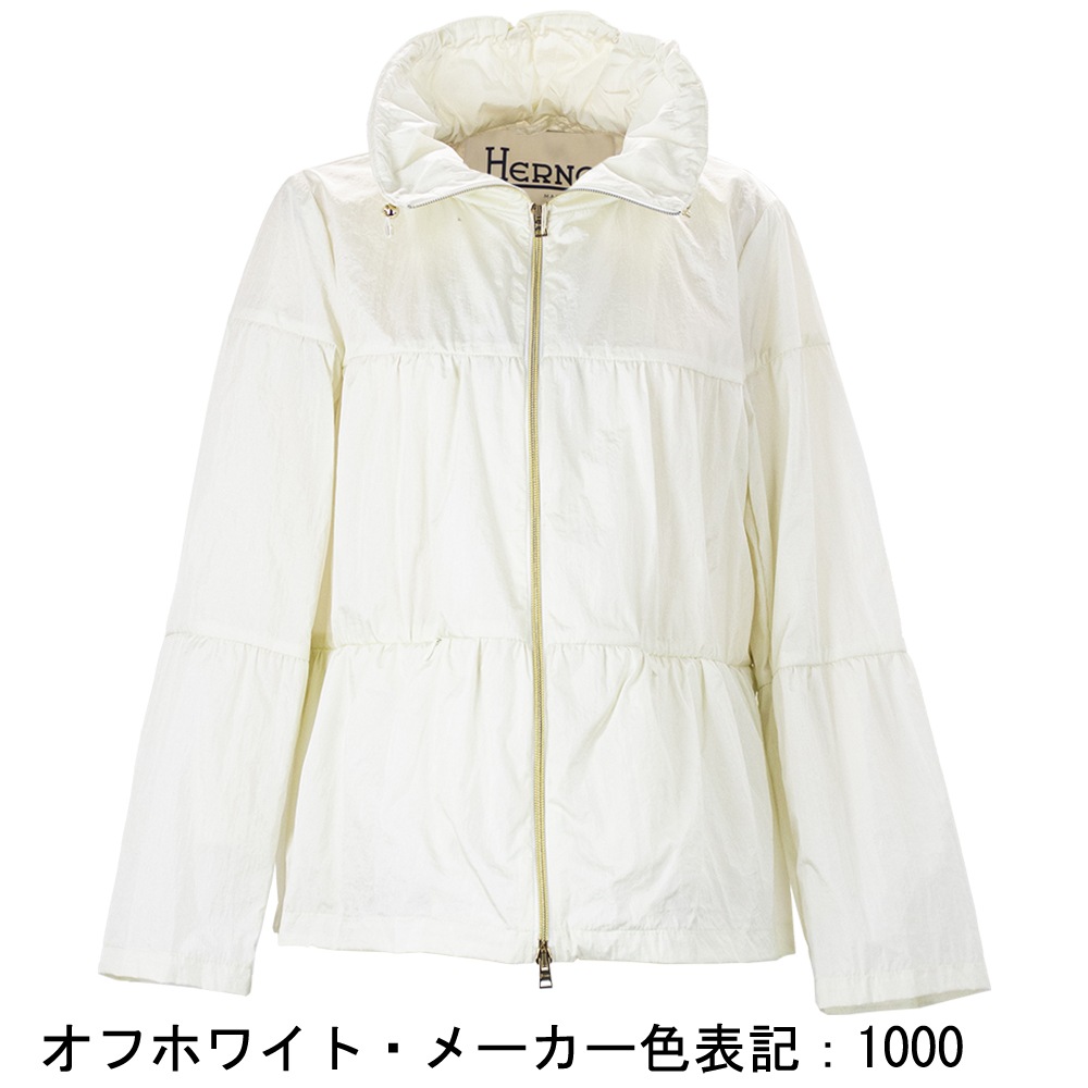 ヘルノ ブルゾン レディース 軽量 撥水ナイロン スタンドカラー ティアードブルゾン HERNO GI000404D HER 12701 春夏新作