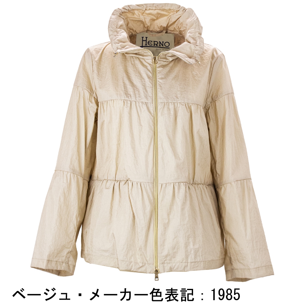 ヘルノ ブルゾン レディース 軽量 撥水ナイロン スタンドカラー