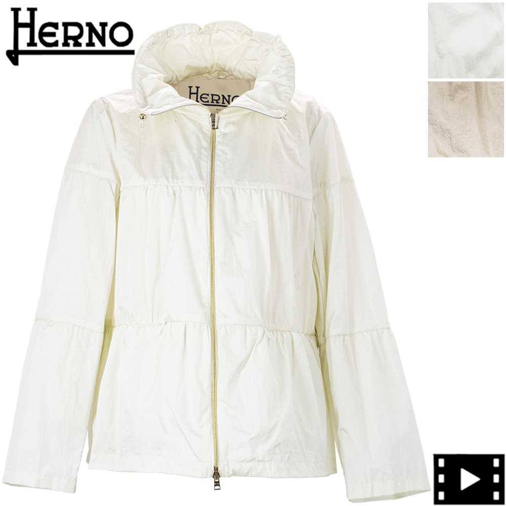 ヘルノ ブルゾン レディース 軽量 撥水ナイロン スタンドカラー