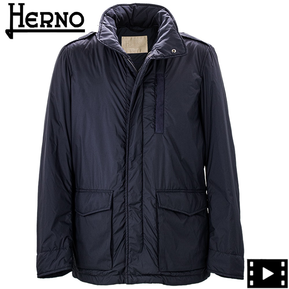 ヘルノ ブルゾン メンズ 中綿 軽量ポリエステル パッカブル M-65 フィールドジャケット リゾートライン HERNO RESORT FI00027UR HER 12915 9200 秋冬新作
