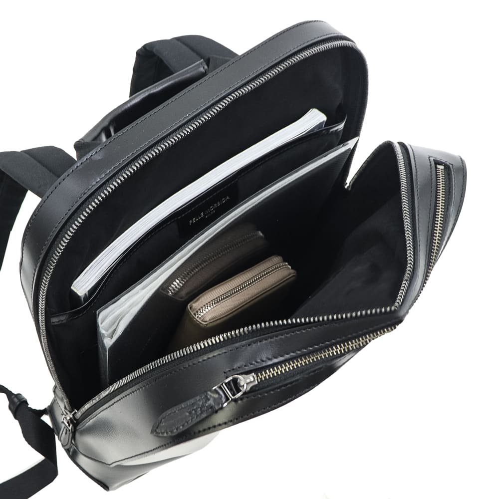 ペッレモルビダ バックパック 牛革 ガラスレザーバックパック キャピターノ PELLE MORBIDA Capitano PMO-CA403 PMO BLACK 秋冬新作
