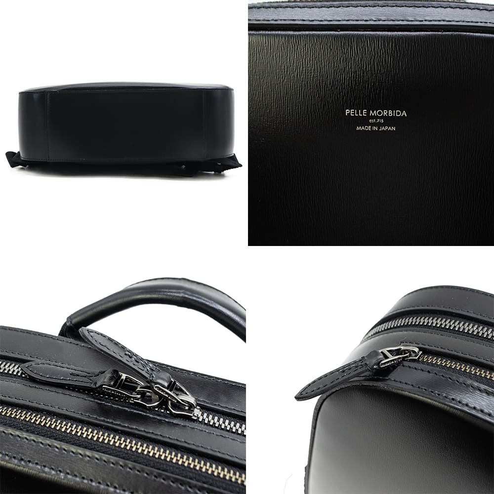 ペッレモルビダ バックパック 牛革 ガラスレザーバックパック キャピターノ PELLE MORBIDA Capitano PMO-CA403 PMO BLACK 秋冬新作