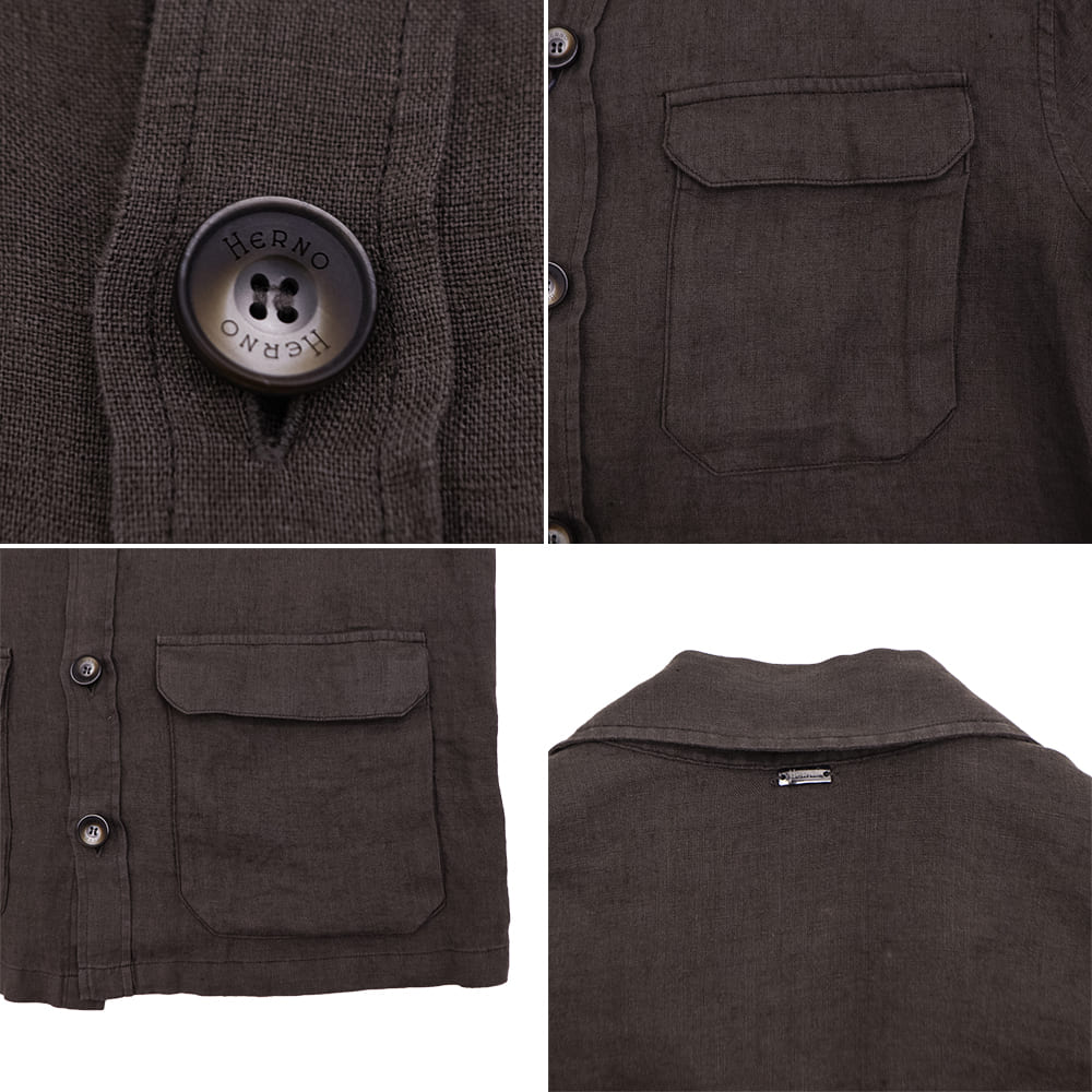 オールド HERNO ヘルノ シャツジャケット 50 ブラック イタリア製 ヘルノ HERNO M.SHIRT（BLACK） -FASCINATE