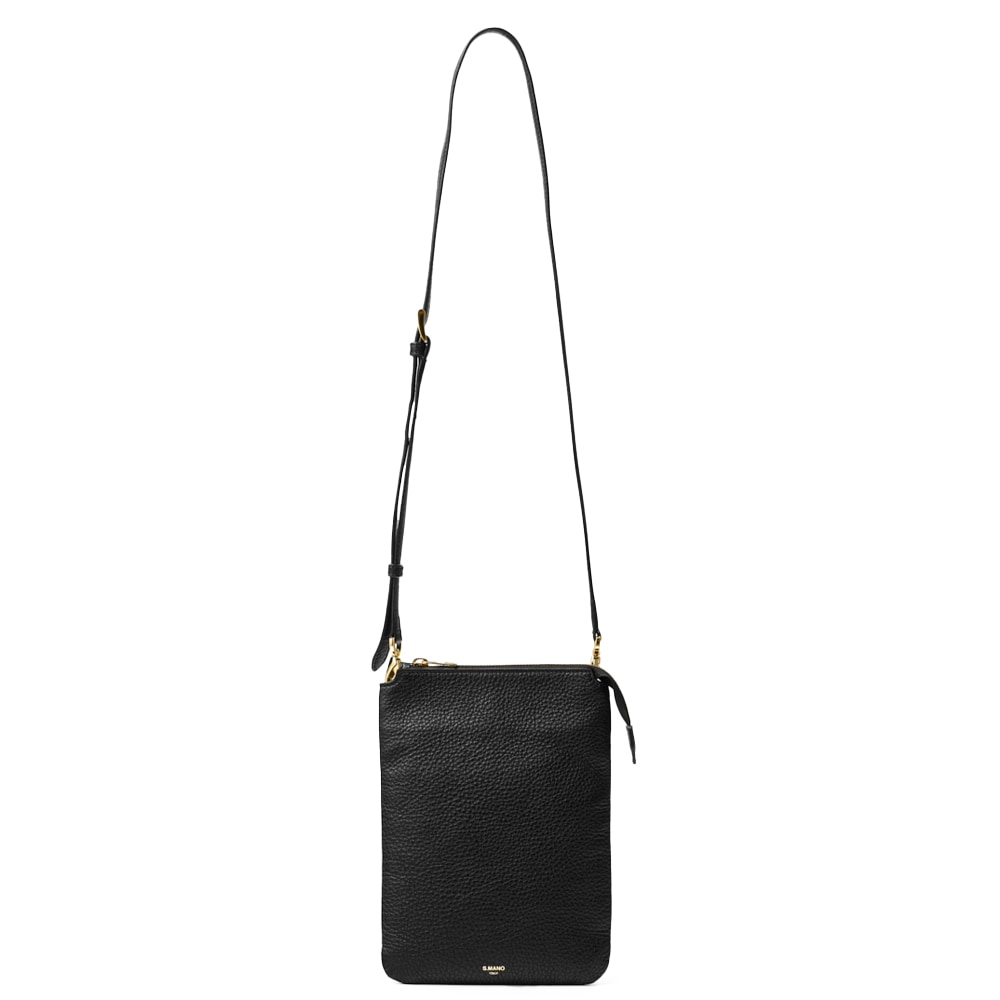 エスマーノ バッグ 牛革 イタリアンレザー ジップショルダーバッグ S.MANO SMN020 SMN ZIP SHOULDER BLACK 秋冬新作