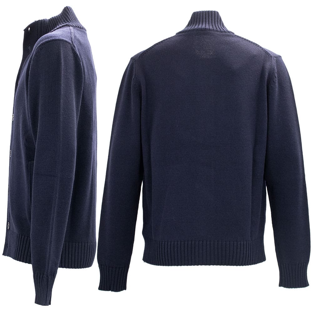 Russeluno コンビ ニットブルゾン NVY メンズサイズ4(M) 未使用 快適フルジップニットカーディガン ミラノリブ編み ニット