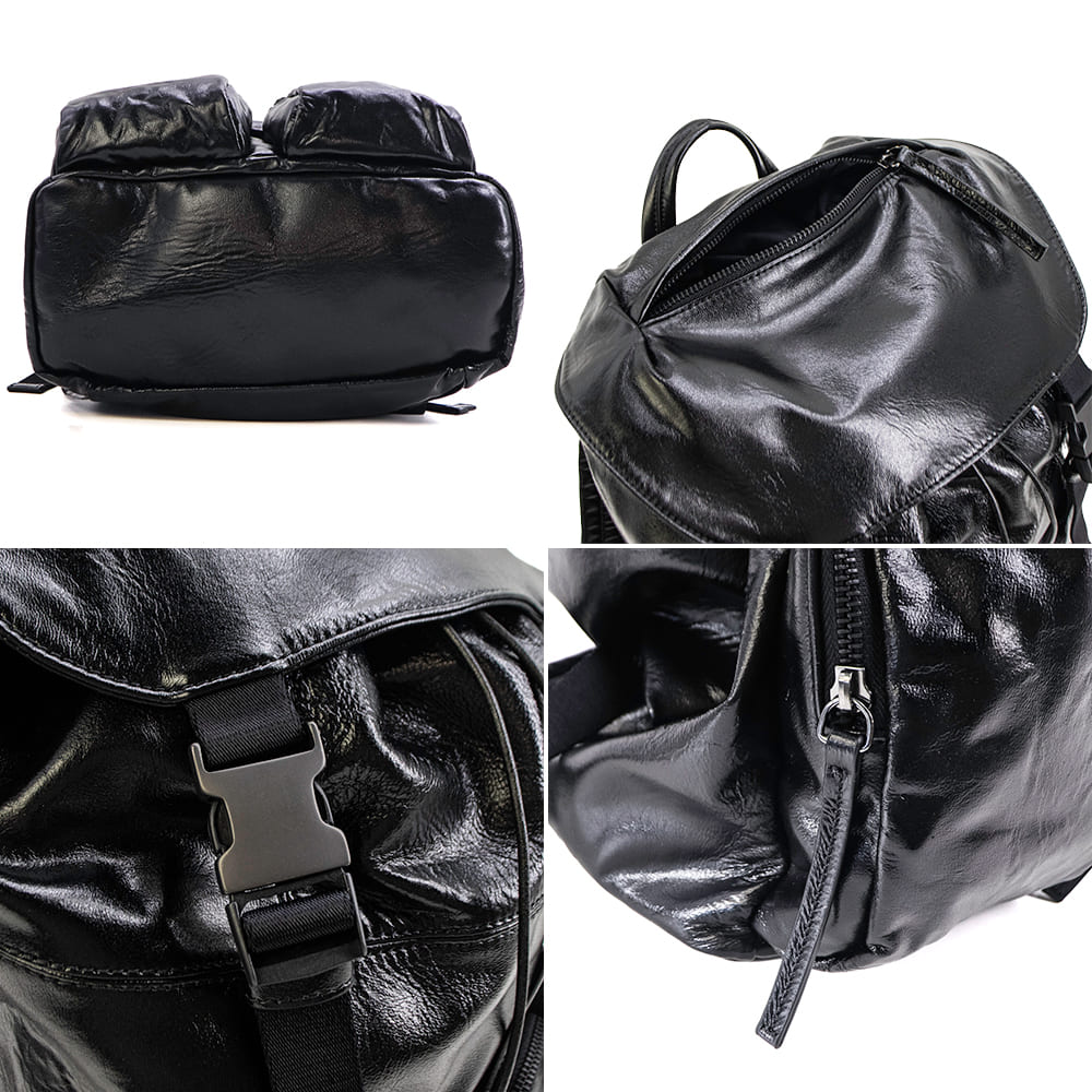 エスマーノ バッグ 羊革 シープレザー ドローストリング バックパック リュック S.MANO SMN023 SMN IMPERIA BLACK 秋冬新作