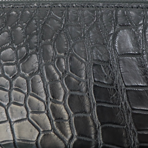 レザック 財布 ナイルクロコダイル レザー ラウンドジップ Wファスナー 長財布 LE'SAC 8175 LSC BLACK 