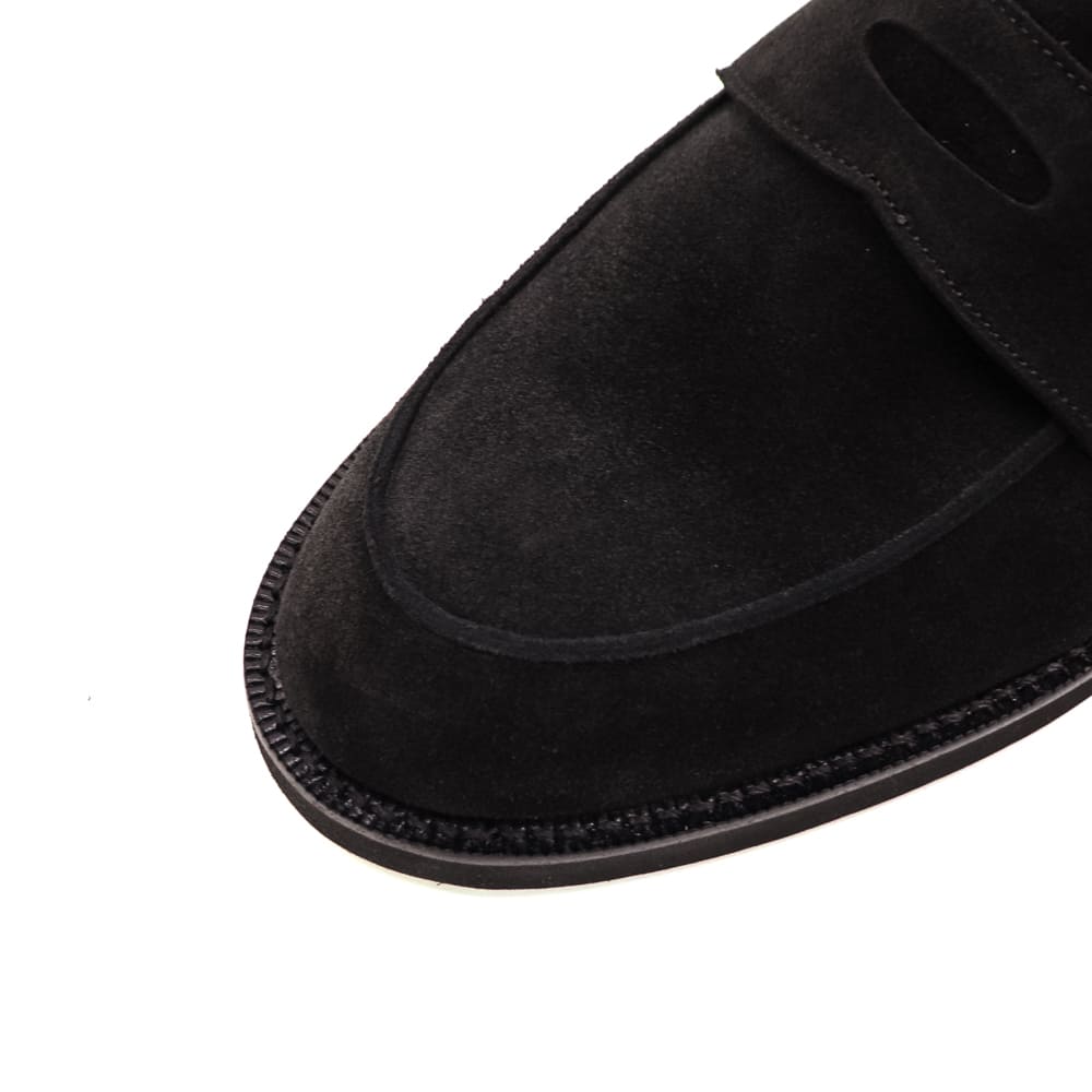 ダブルエイチ レザーシューズ メンズ チャールズFステッド社 ヤヌスカーフ スエード コインローファー ソフトシリーズ WH WHF-0004J WH0 BLK 秋冬新作