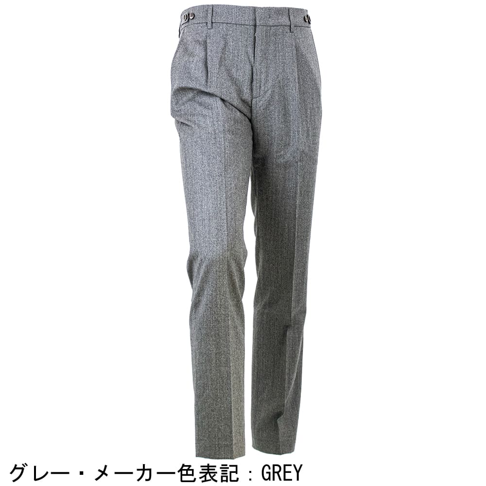 ベルウィッチ パンツ メンズ カノニコ社 ウールサキソニー 1タック スラックス ベルト BERWICH BERTO BRW VB8996 秋冬新作