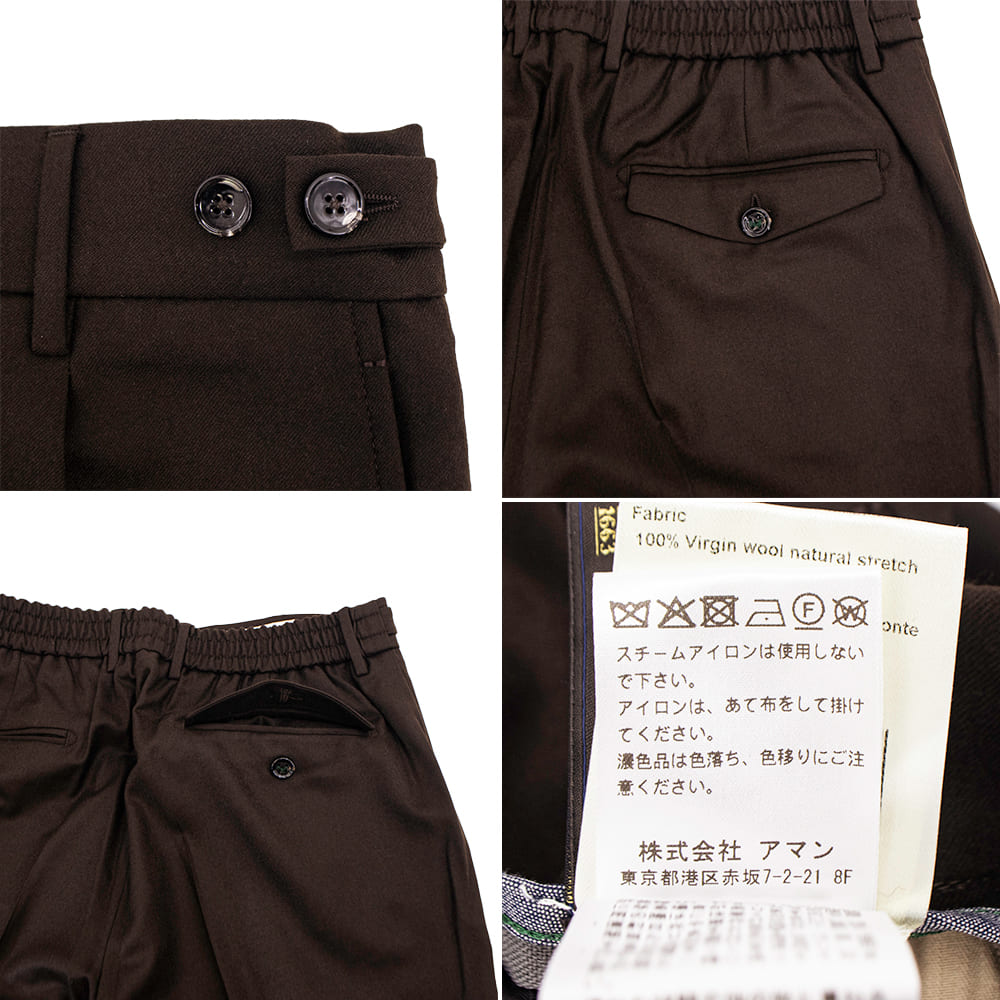 ベルウィッチ パンツ メンズ カノニコ社 ウールサキソニー 1タック スラックス ベルト BERWICH BERTO BRW VB8996 秋冬新作