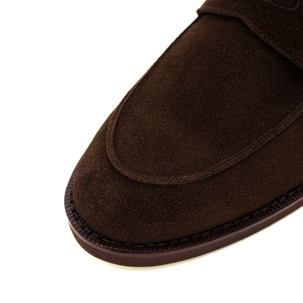 ダブルエイチ レザーシューズ メンズ チャールズFステッド社 ヤヌスカーフ スエード コインローファー ソフトシリーズ WH WHF-0004J WH0 COFFEE 秋冬新作