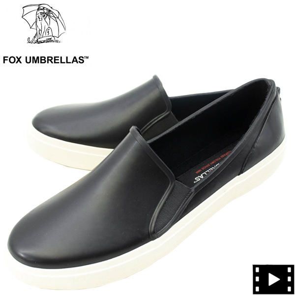 【セール 半額以下】フォックスアンブレラズ シューズ レディース レイン スリッポン FOX UMBRELLAS 09W FOX SLIP ON BLACK【返品交換不可】