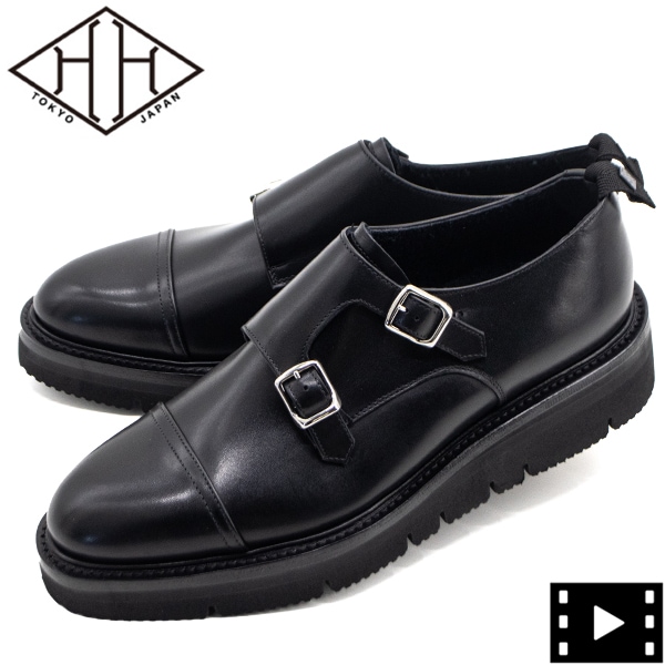 【新品未使用】WH(ダブルエイチ) ダブルモンク プレーントゥ 定価約6万 新品未使用】WH(ダブルエイチ) ダブルモンク プレーントゥ 定価約6万