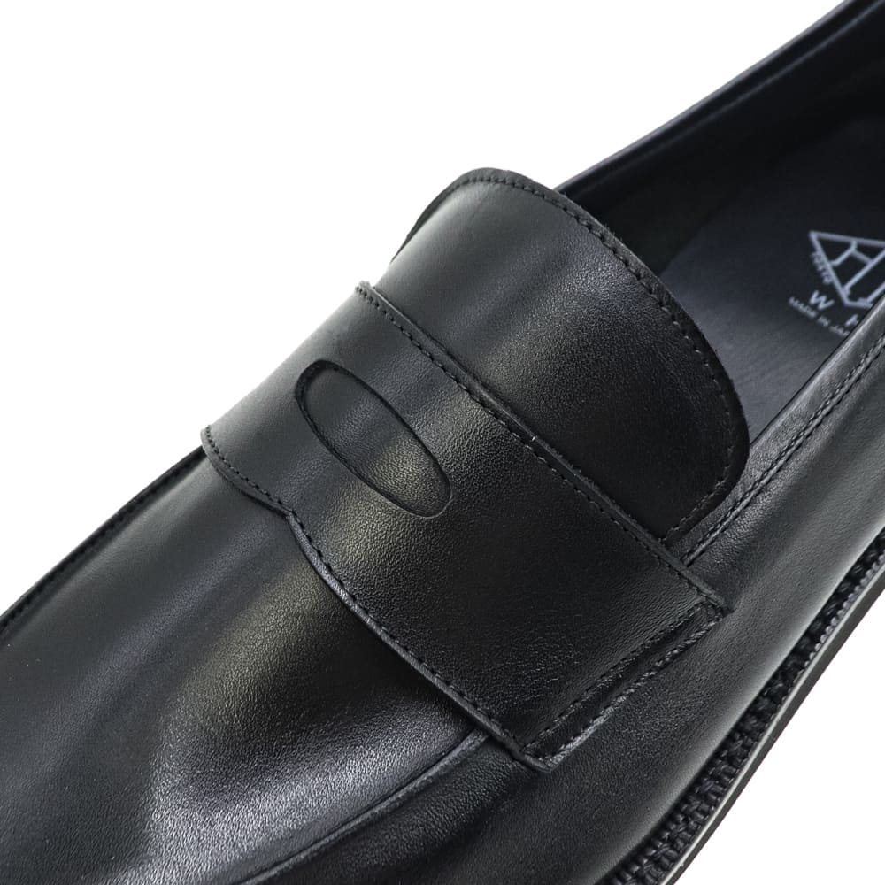 ダブルエイチ レザーシューズ メンズ アノネイ社 フンシャルカーフ コインローファー ソフトシリーズ WH WHF-0004 WH0 BLK 秋冬新作