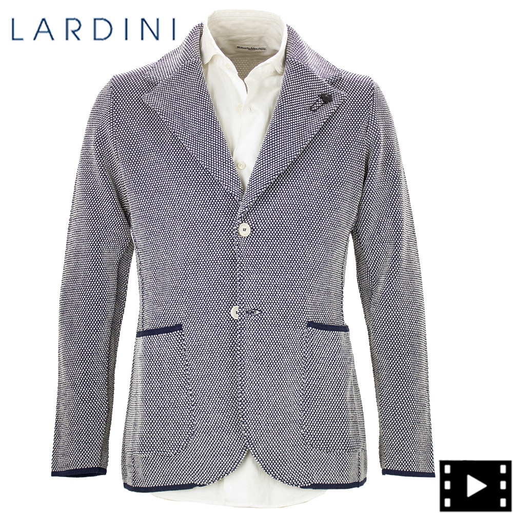 ラルディーニ ジャケット メンズ コットン バーズアイ シングル ニットジャケット LARDINI CNCJLJM56 LRD ALJM564011 850B 春夏新作