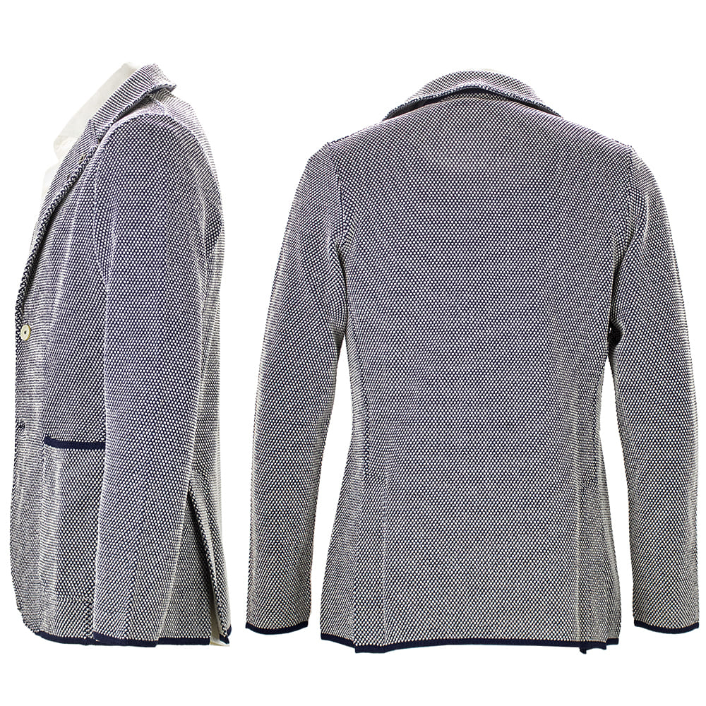 ラルディーニ ジャケット メンズ コットン バーズアイ シングル ニットジャケット LARDINI CNCJLJM56 LRD ALJM564011 850B 春夏新作