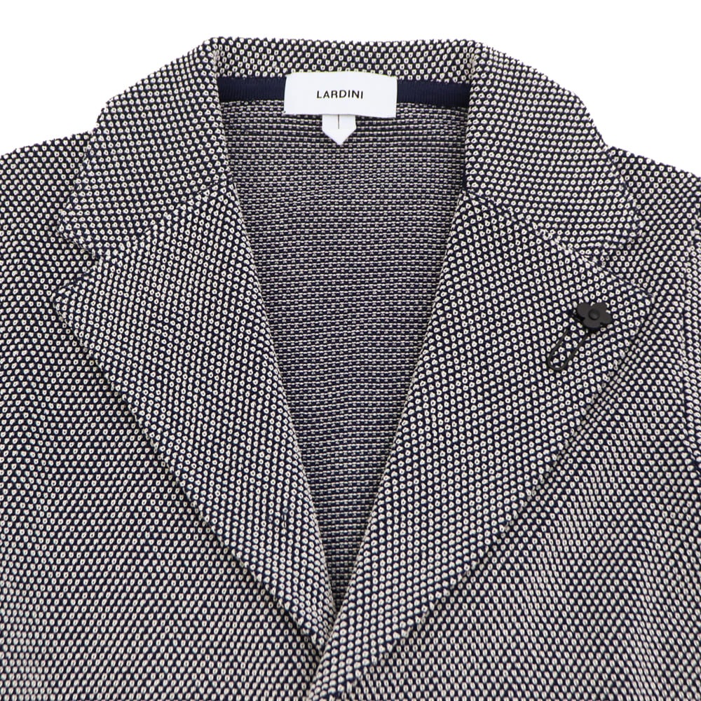 ラルディーニ ジャケット メンズ コットン バーズアイ シングル ニットジャケット LARDINI CNCJLJM56 LRD ALJM564011 850B 春夏新作