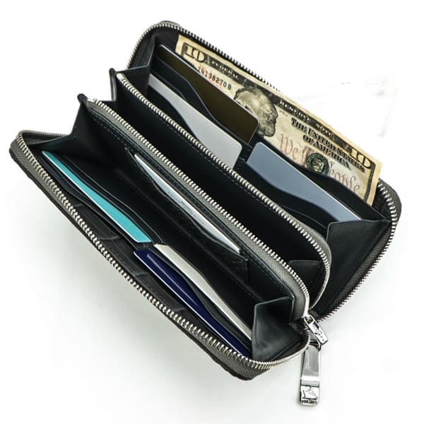 ペッレモルビダ 財布 クロコダイル ラウンドジップ 長財布 PELLE MORBIDA PMO-CRS010A PMO CHACOAL GRAY 