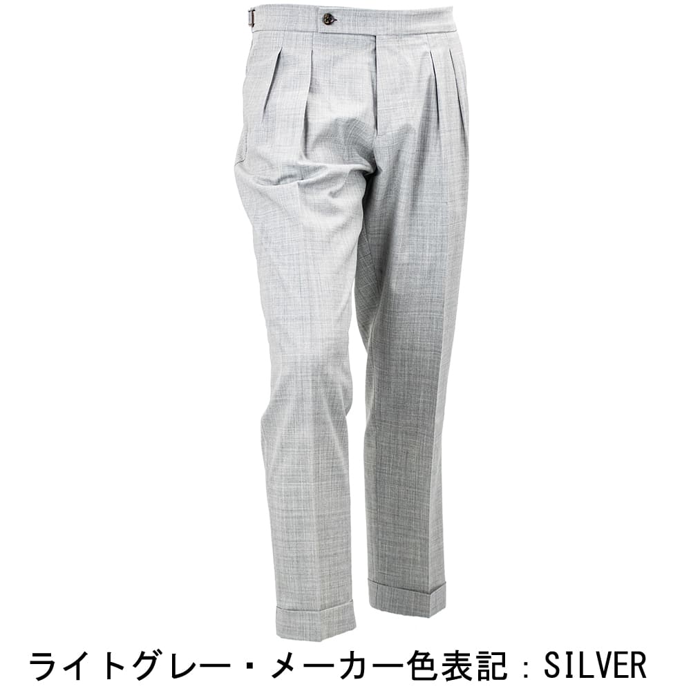 ベルウィッチ パンツ メンズ サマーウール 2タック スラックス