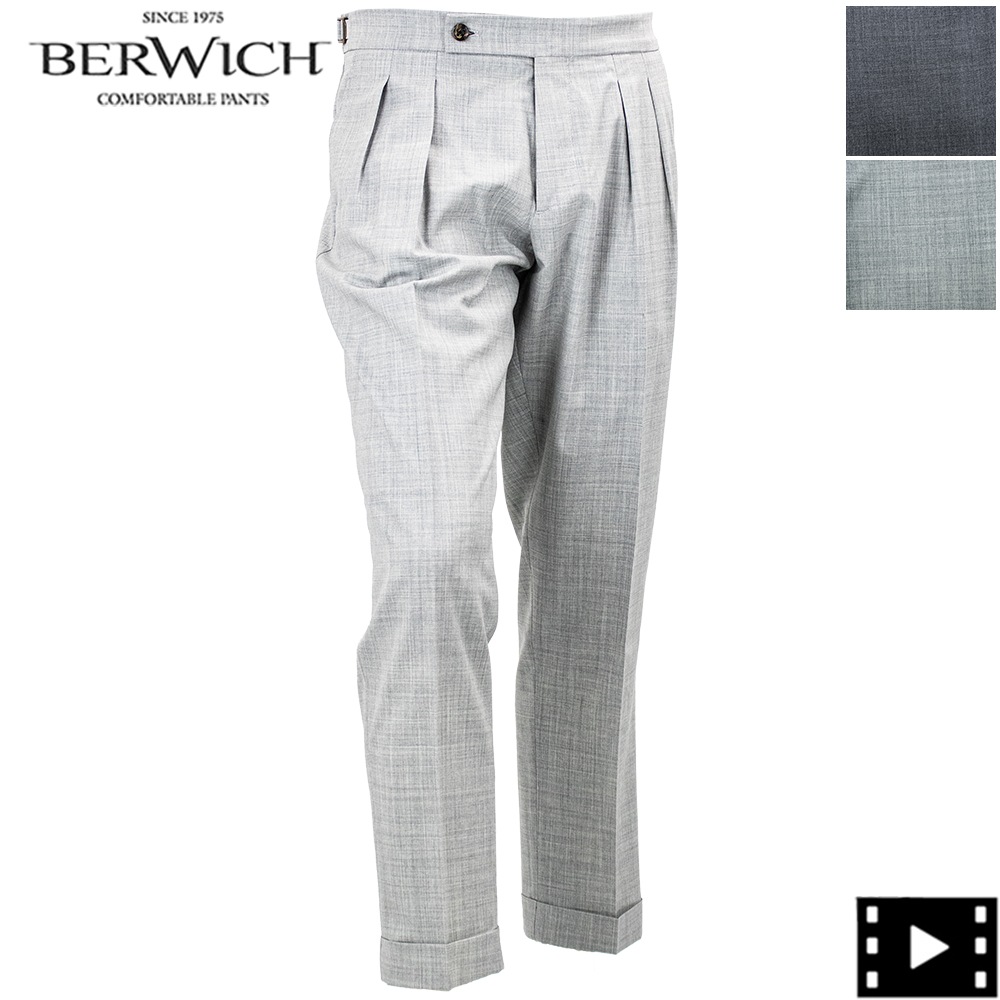 ベルウィッチ パンツ メンズ サマーウール 2タック スラックス スコッチ BERWICH SCOTCH BRW VB101 春夏新作