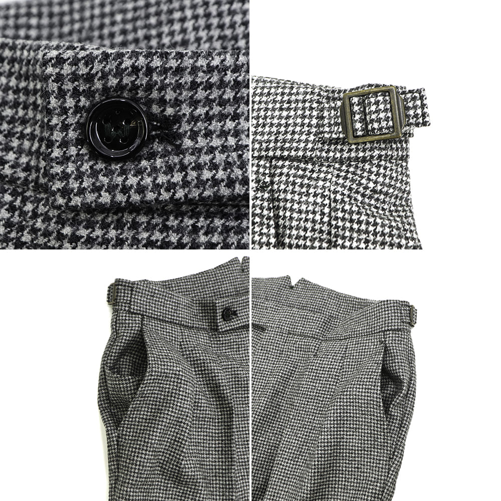 ベルウィッチ パンツ メンズ 千鳥柄 ウールフランネル 2タック スラックス スコッチ BERWICH SCOTCH BRW AN4326 GREY 秋冬新作