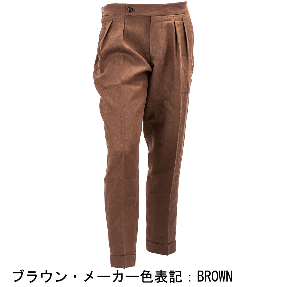 ベルウィッチ パンツ メンズ リネン 2タック スラックス スコッチ BERWICH SCOTCH BRW VT133 春夏新作