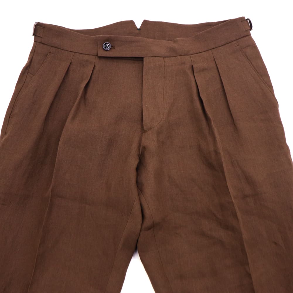 ベルウィッチ パンツ メンズ リネン 2タック スラックス スコッチ BERWICH SCOTCH BRW VT133 春夏新作