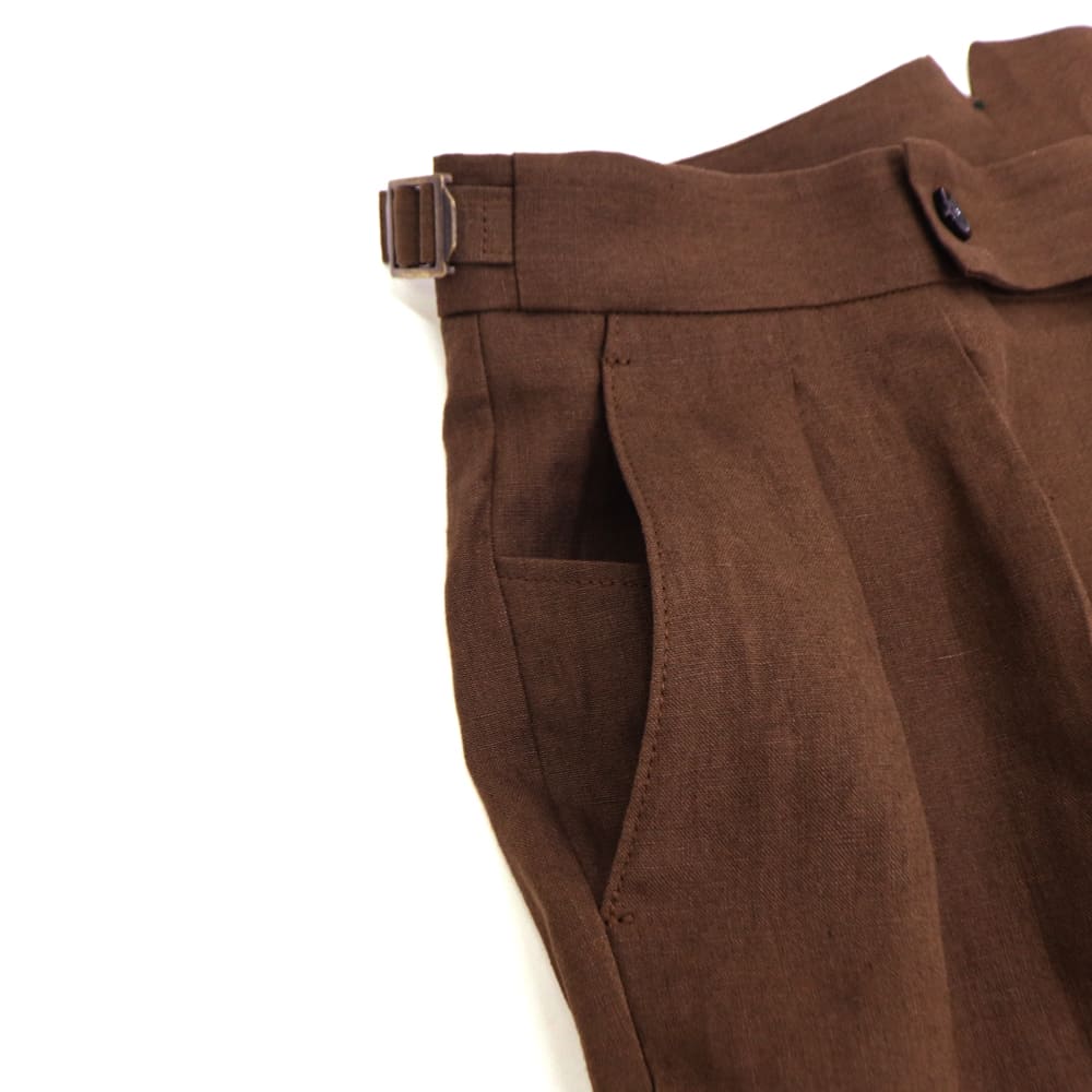 ベルウィッチ パンツ メンズ リネン 2タック スラックス スコッチ BERWICH SCOTCH BRW VT133 春夏新作