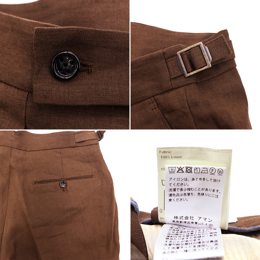 ベルウィッチ パンツ メンズ リネン 2タック スラックス スコッチ BERWICH SCOTCH BRW VT133 春夏新作