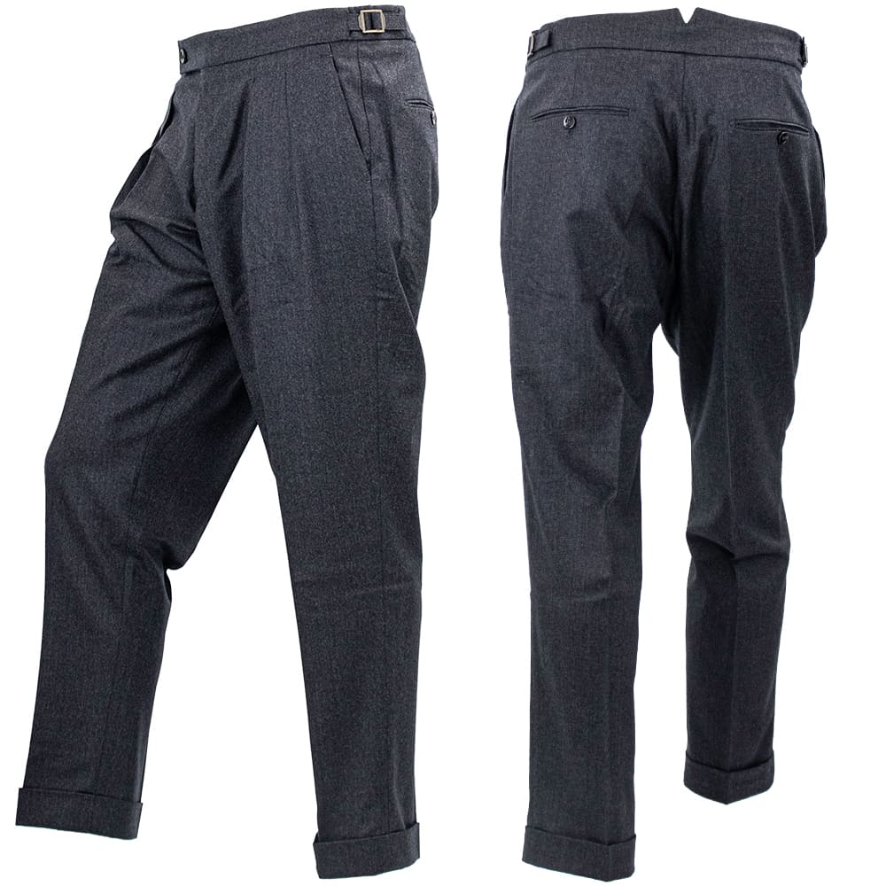 ベルウィッチ パンツ メンズ カノニコ社 ウールサキソニー 2タック スラックス スコッチ BERWICH SCOTCH BRW VB8996 DKGREY 秋冬新作